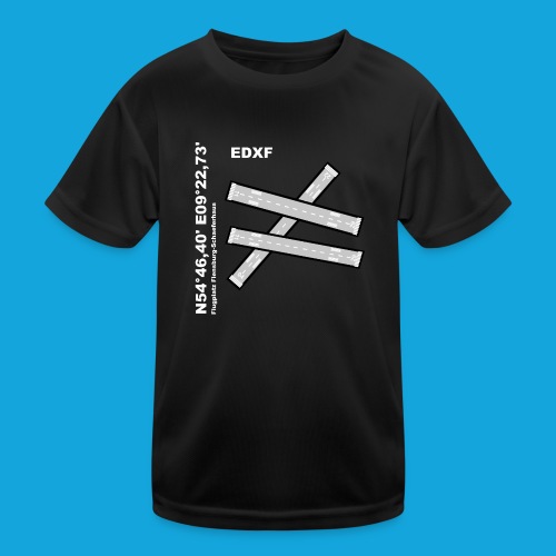 Flugplatz EDXF Design mit Namen und Koordinaten - Kinder Funktions-T-Shirt