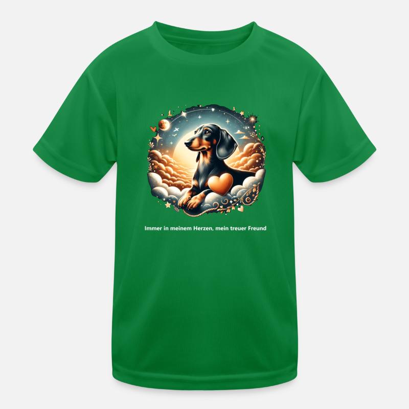 Rainbow Bridge Dachshund Commemoration Kids Functional T-Shirt