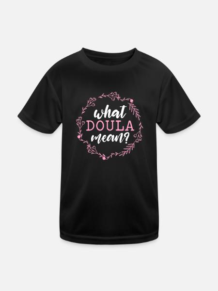 Qu’est-ce qu’une doula ? - T-shirt sport Enfant - noir - Devant