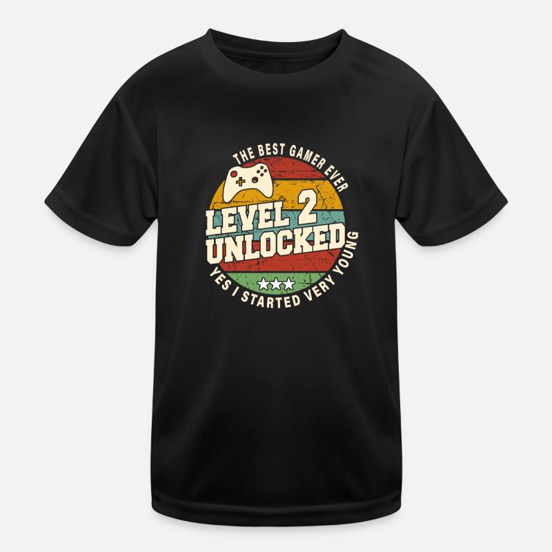Original 2022 2nd Anniversary Retro Gift - Kids Functional T-Shirt - black