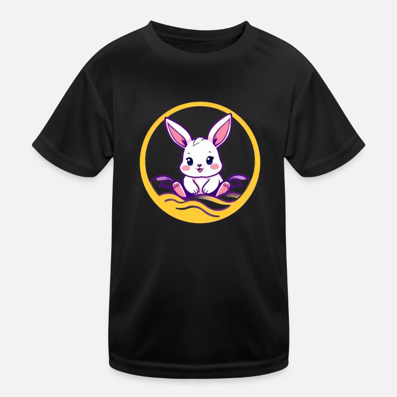 Cute bunny, cute Easter bunny, bunny - Kids Functional T-Shirt - black