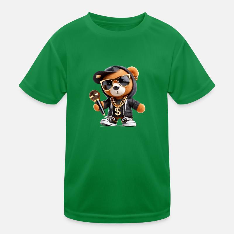 teddybär rapper Kinder Funktions-T-Shirt