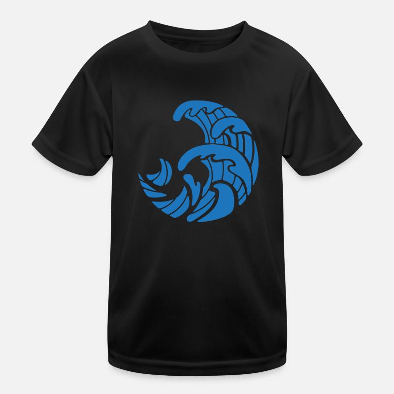 Conception des vagues bleues T-shirt sport Enfant