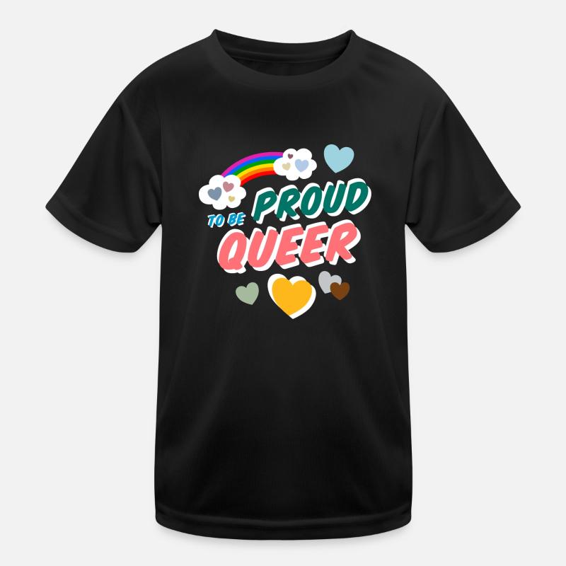 Proud to be Queer - Kinder Funktions-T-Shirt - Schwarz