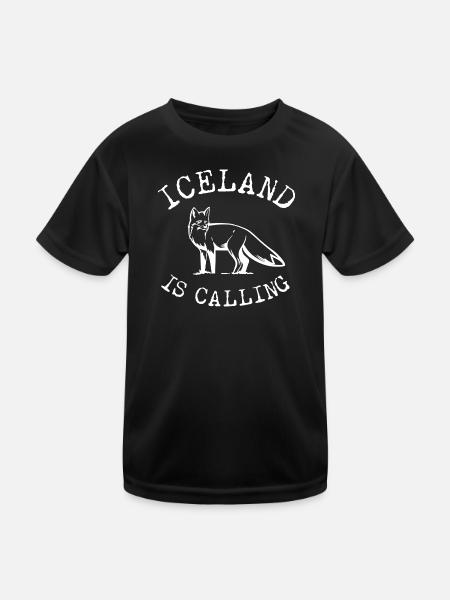 Iceland Fox Arctic Fox Blue Fox Iceland - Kids Functional T-Shirt - black - Front