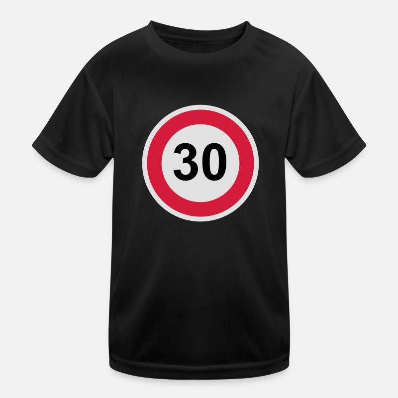 30 - Kinder Funktions-T-Shirt - Schwarz