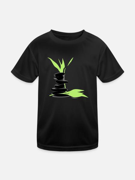 Wellness - Kinder Funktions-T-Shirt - Schwarz - Vorne