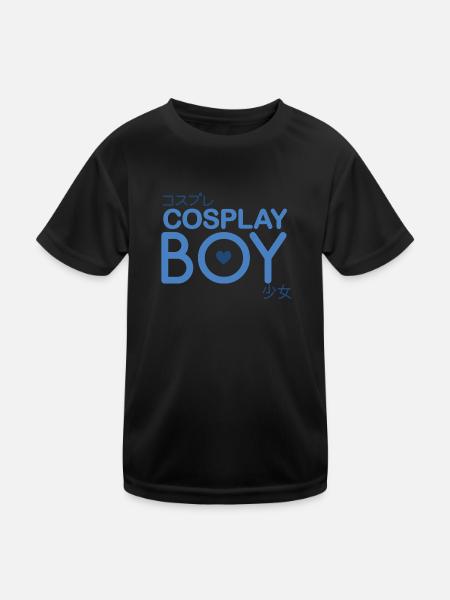 Cosplay Boy Geschenk - Kinder Funktions-T-Shirt - Schwarz - Vorne