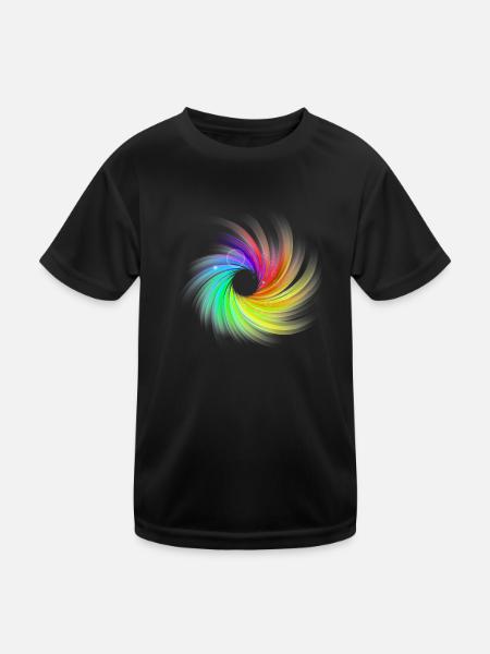 Swirl - Kinder Funktions-T-Shirt - Schwarz - Vorne