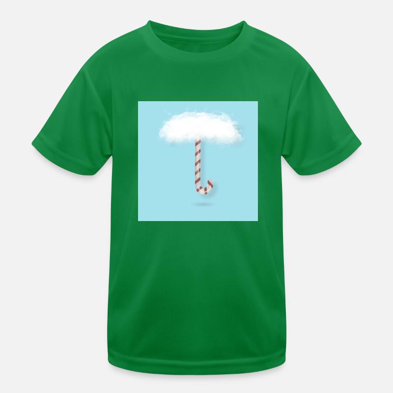 Candy Cane with Clouds Kids Functional T-Shirt