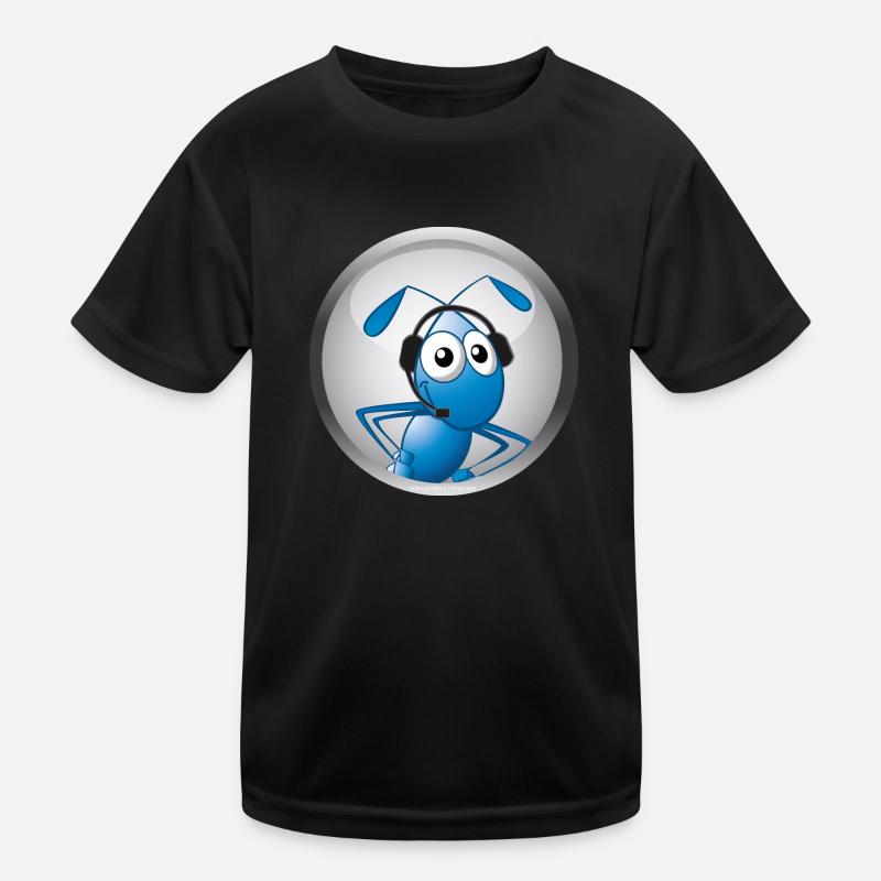Ameise mit Headset Kinder Funktions-T-Shirt
