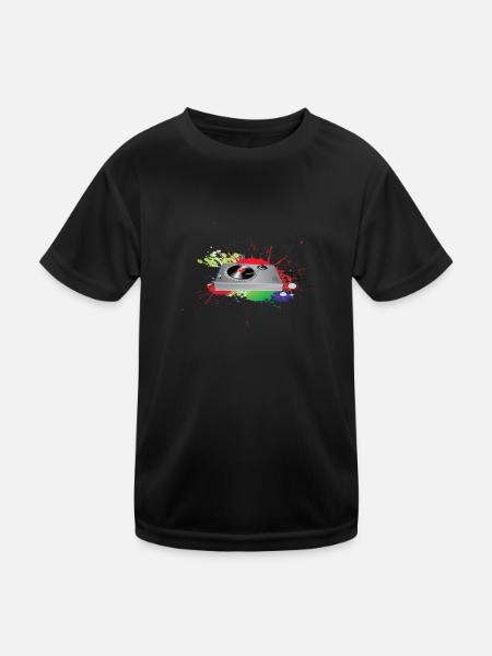 turn table music band 5 F - Kinder Funktions-T-Shirt - Schwarz - Vorne