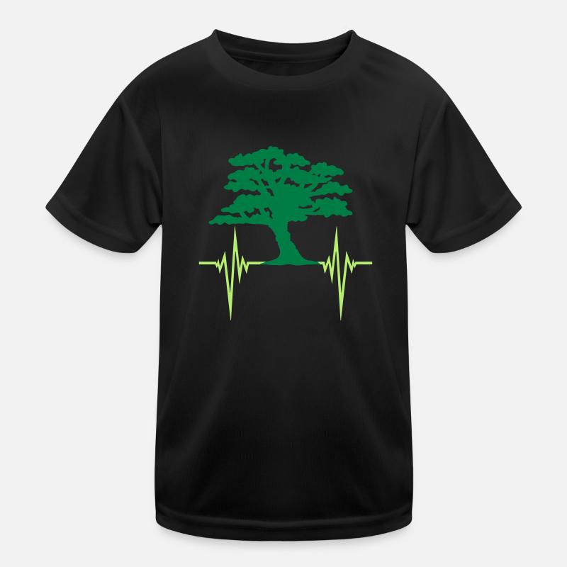 heartbeat tree pulse frequency forest leaves branches Kids Functional T-Shirt