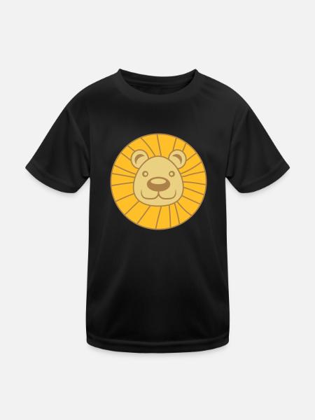 loewe head face mane cat big cat tiger m - Kids Functional T-Shirt - black - Front