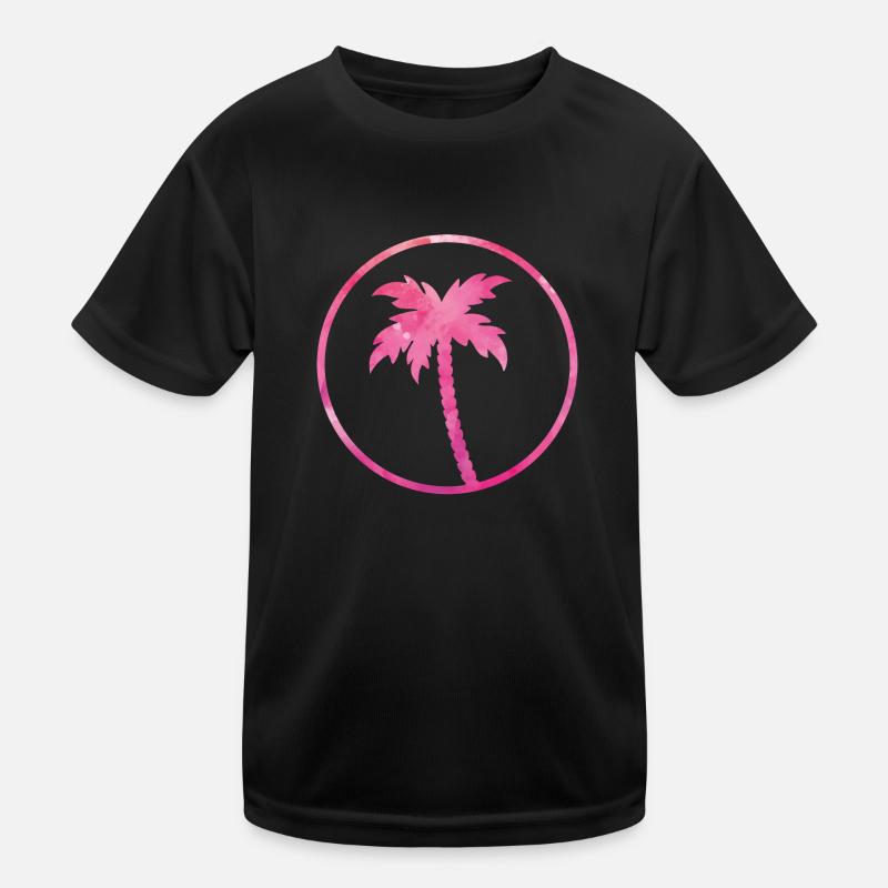 palm tree pink design Kinder Funktions-T-Shirt