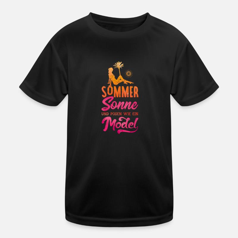 sommer sonne posen model Kinder Funktions-T-Shirt