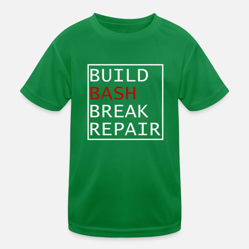 Build bash break repair Kids Functional T-Shirt