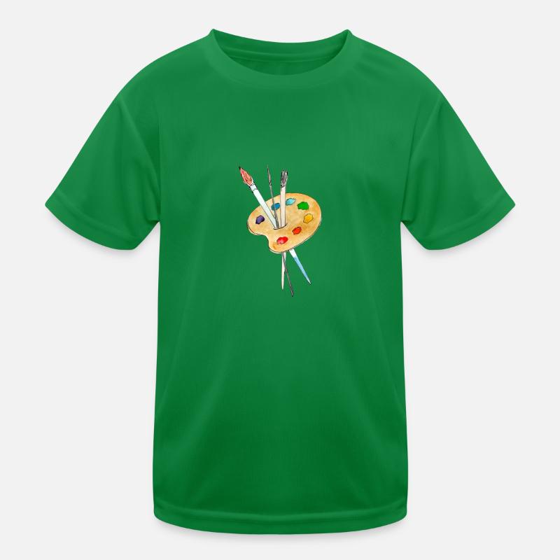 Palette, paints and brushes Kids Functional T-Shirt