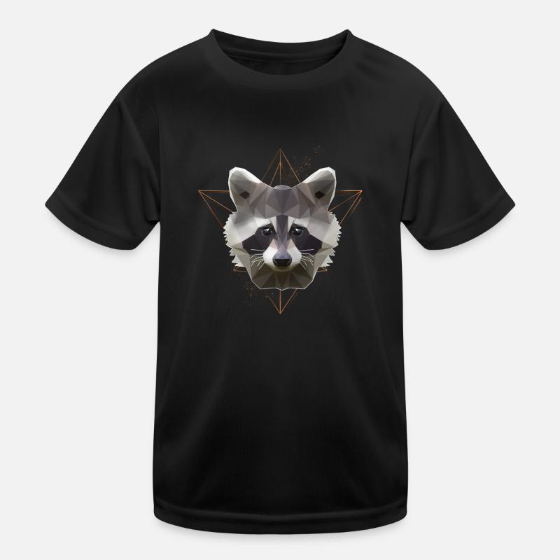 Low Poly Art Raton Racoon Cool Polygon T-shirt sport Enfant