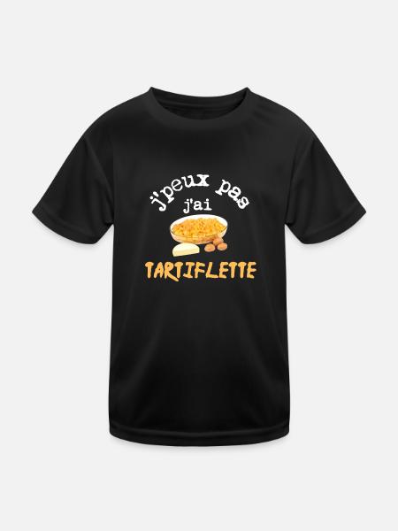 je peux pas j'ai tartiflette, idée cadeau - T-shirt sport Enfant - noir - Devant