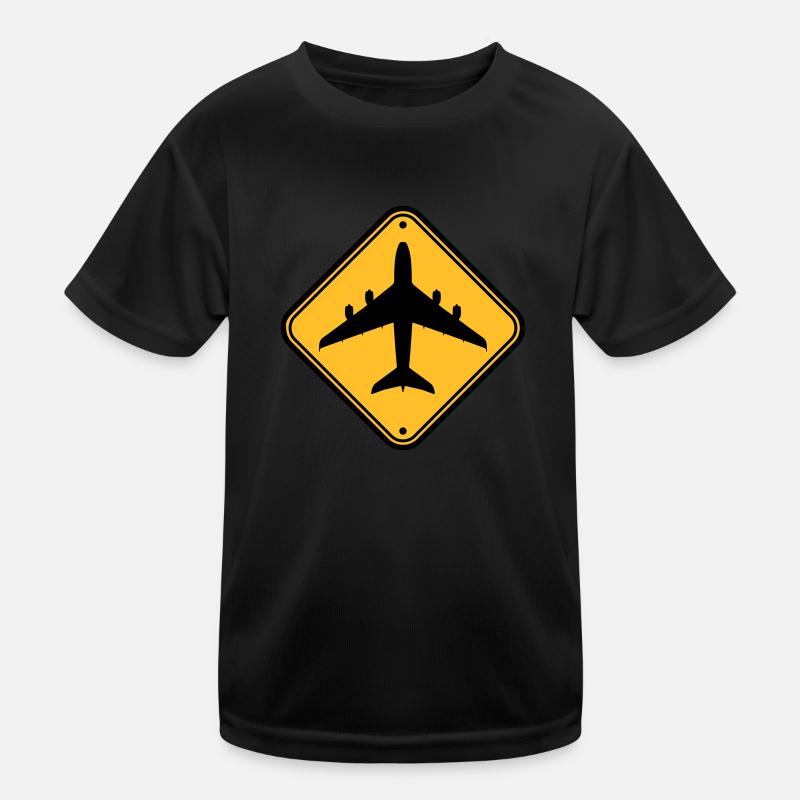 Schild Flugzeug Zone Kinder Funktions-T-Shirt
