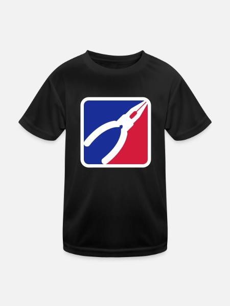 Zange Werkzeug Logo - Kinder Funktions-T-Shirt - Schwarz - Vorne
