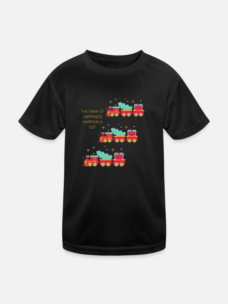 DER ZUG DES GLÜCKS VIEL - Kinder Funktions-T-Shirt - Schwarz