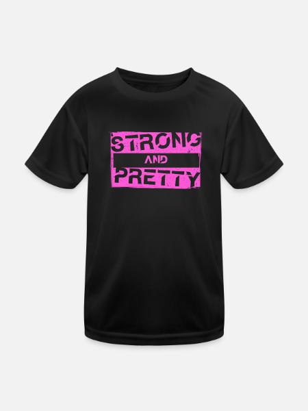 Starke und hübsche Strongman Gym Workout - Kinder Funktions-T-Shirt - Schwarz