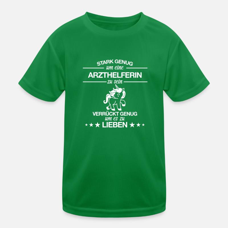 Arzthelferin Arzthelfer Arzt Beruf Spruch Einhorn Kinder Funktions-T-Shirt
