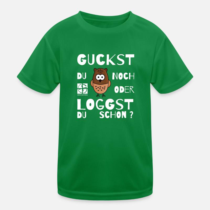 GEOCACHING - Guckst Du noch oder loggst du schon ? Kinder Funktions-T-Shirt
