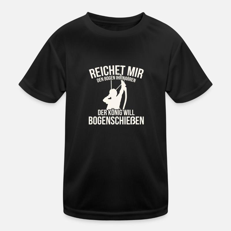 Bogenschießen - Kinder Funktions-T-Shirt - Schwarz
