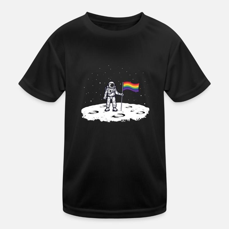 Astronaut rainbow flag Kids Functional T-Shirt