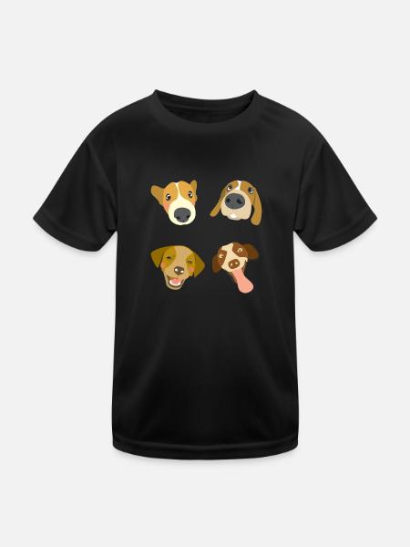 Cute cute cute dog - Kids Functional T-Shirt - black - Front