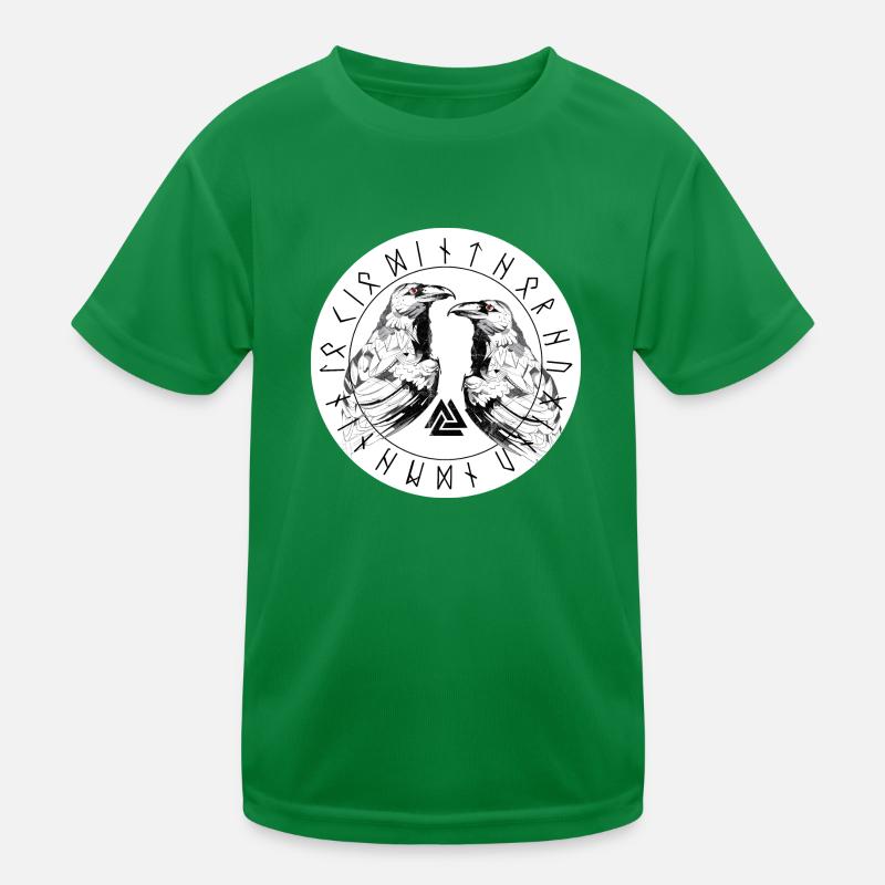 Hugin et Munin Odins Raben Valhalla Runen Valknut T-shirt sport Enfant