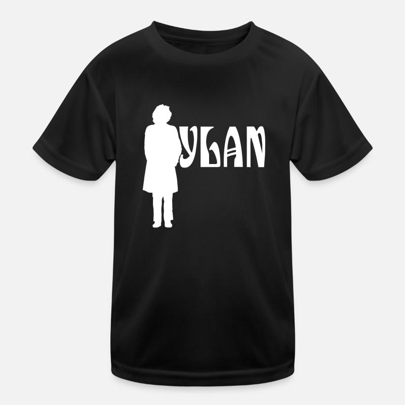 Silhouette White Bob Dylan - Kids Functional T-Shirt - black