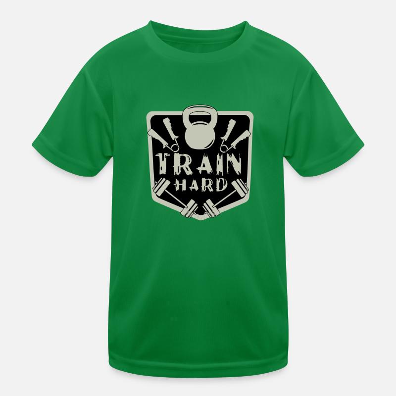 Trainiere hart Kinder Funktions-T-Shirt