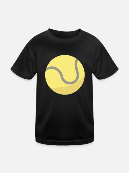 Tennis Ball - Kinder Funktions-T-Shirt - Schwarz - Vorne
