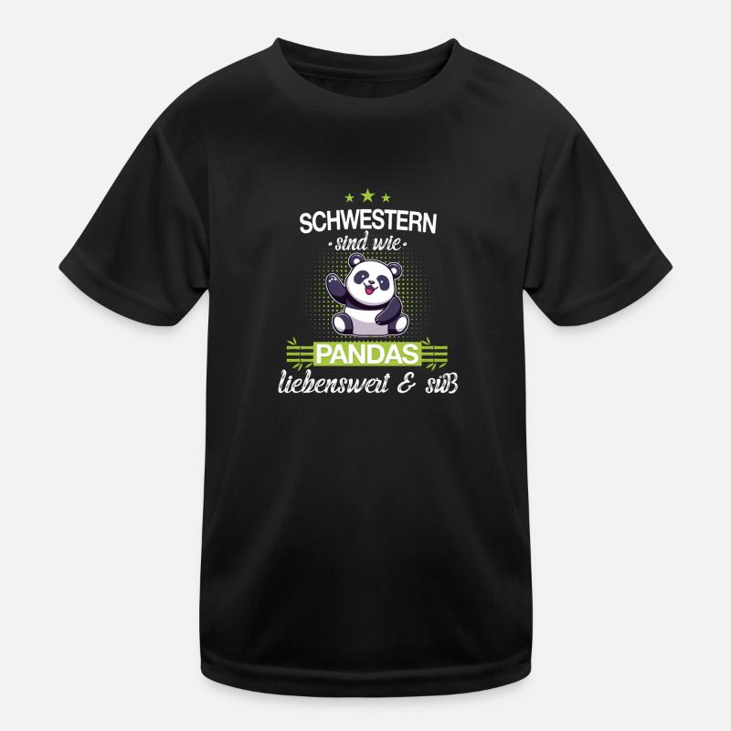 Große Schwester kleine Schwester Panda Spruch Kinder Funktions-T-Shirt