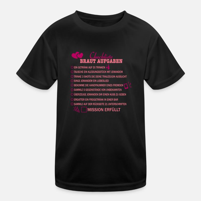 Checkliste braut aufgaben Geschenk Hochzeit Ehe Kinder Funktions-T-Shirt