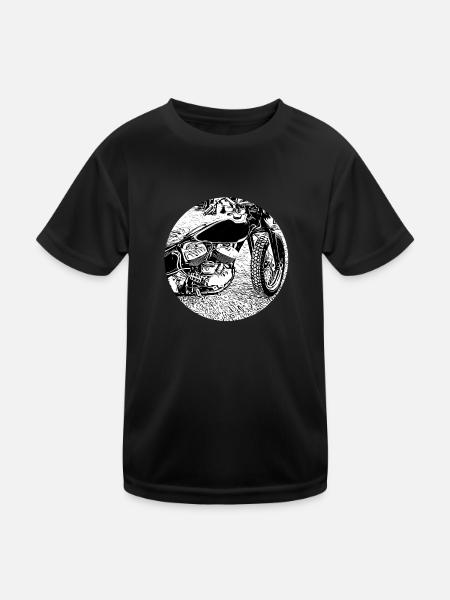 Motorrad - Kinder Funktions-T-Shirt - Schwarz