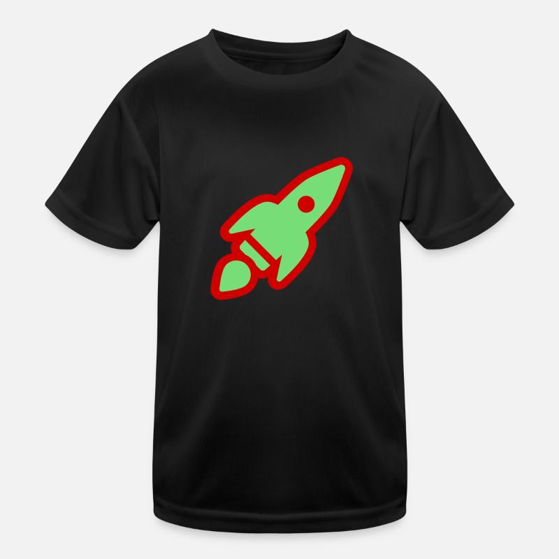 Grüne Rakete Kinder Funktions-T-Shirt