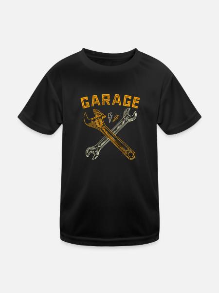 Garage Tools Key Workshop - Kids Functional T-Shirt - black - Front