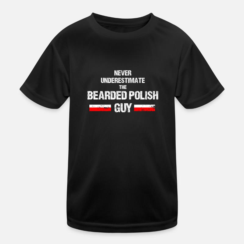 bearded polish - Kids Functional T-Shirt - black