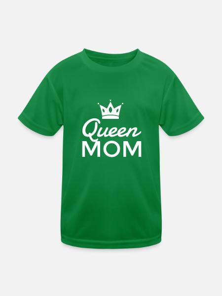 Queen Mom - Kinder Funktions-T-Shirt - Kelly Green - Vorne
