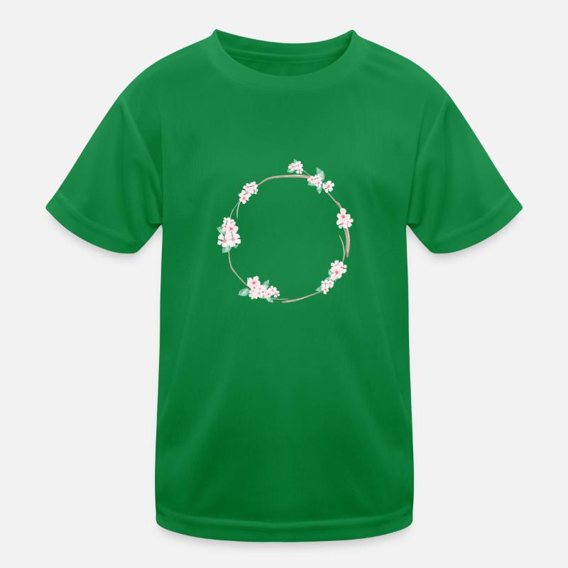 Flowers circle cherry blossoms customizable Kids Functional T-Shirt