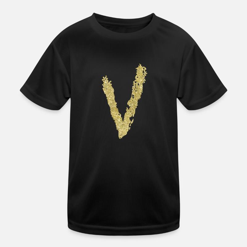 Buchstabe V Geschenk Name 2 Kinder Funktions-T-Shirt