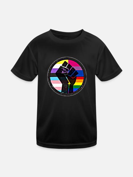 Pride - Kinder Funktions-T-Shirt - Schwarz - Vorne