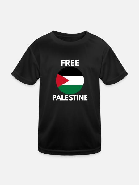 Free Palestine - Kids Functional T-Shirt - black - Front