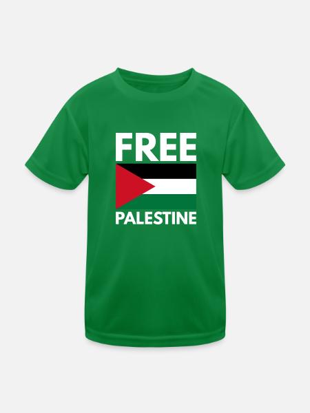 Freies Palästina - Kinder Funktions-T-Shirt - Kelly Green - Vorne