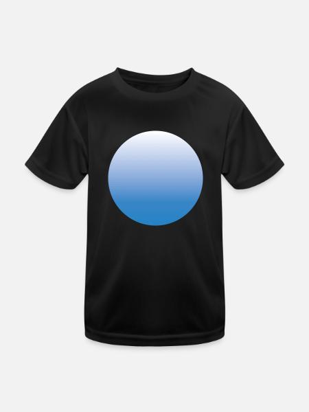 Sun blue with gradient 02 - Kids Functional T-Shirt - black - Front